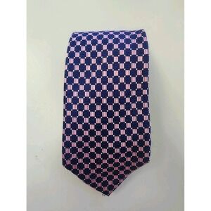 Chaps Pink & Blue Geometric Woven‎ Pattern Hand Made 100% Silk Men's Neck Tie